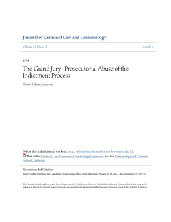 The Grand Jury--Prosecutorial Abuse of the Indictment Process
