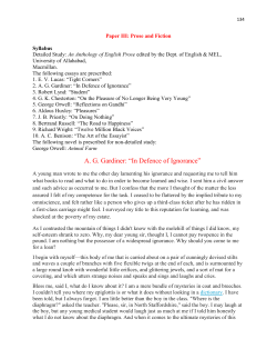 AG Gardiner: ―In Defence of Ignorance