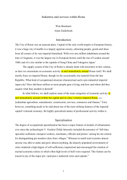 Economic activities in the City of Rome