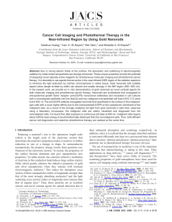 Cancer Cell Imaging and Photothermal Therapy in the Near