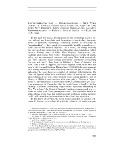 1542 HYDROFRACKING. &mdash; Wallach v. Town of Dryden, 16 NE3d