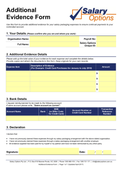 Additional Evidence Form