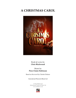 A CHRISTMAS CAROL - International Theatre and Music