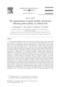 The measurement of sperm motility and factors affecting sperm