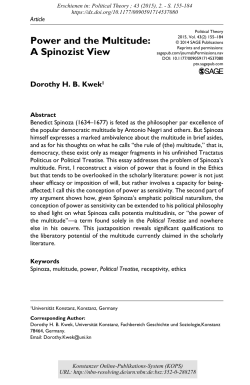 Power and the Multitude : A Spinozist View