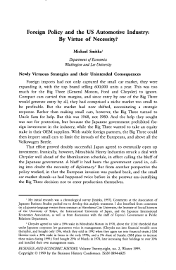 Foreign Policy and the US Automotive Industry: By Virtue of Necessity?