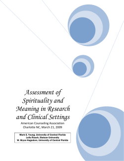 Assessment of Spirituality and Meaning in Research