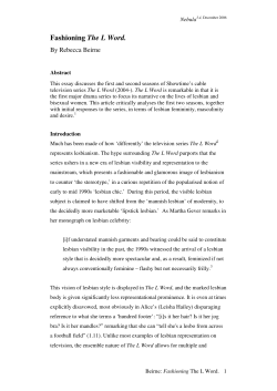 Fashioning The L Word.