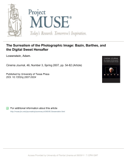 The Surrealism of the Photographic Image: Bazin