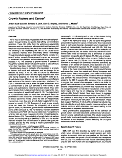 Growth Factors and Cancer1
