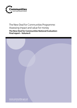 The New Deal for Communities Programme: Assessing impact and