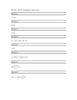 MA 341 &ndash; Review Assignment 4 (answer key) Question 1 2 2i &minus; +