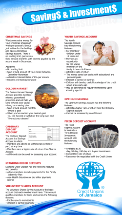 CHRISTMAS SAVINGS GOLDEN HARVEST ORDINARY DEPOSIT