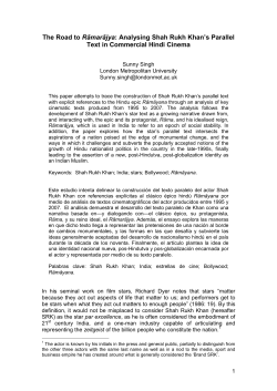 The Road to Rāmarājya: Analysing Shah Rukh Khan`s Parallel Text