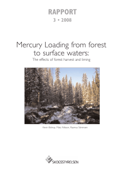 Mercury Loading from forest to surface waters