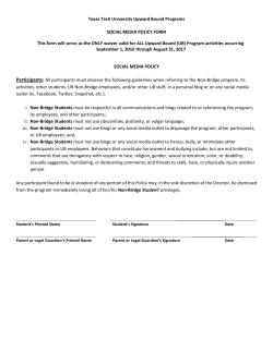 Social Media Policy Form - Texas Tech University Departments