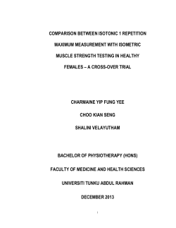 COMPARISON BETWEEN ISOTONIC 1 REPETITION MAXIMUM