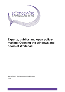 Experts, publics and open policy-making: Opening