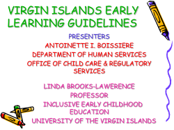 early learning guidelines - US Virgin Islands Department of Human