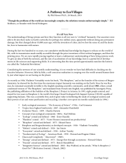 A Pathway to EcoVillages - Center for an Ecology