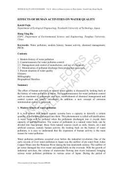 Effects of Human Activities on Water Quality