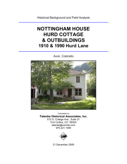NOTTINGHAM HOUSE HURD COTTAGE