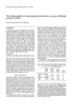 The sitting position in neurosurgical anaesthesia: a survey of British