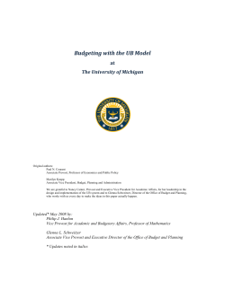 Budgeting with the UB Model Sept08
