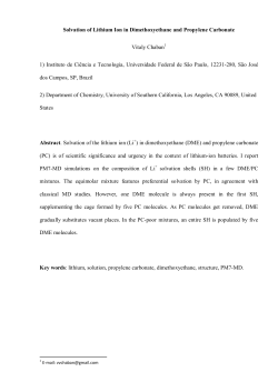 Solvation of Lithium Ion in Dimethoxyethane and