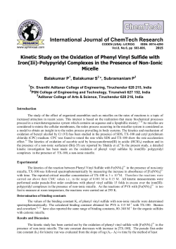 kinetic study on the oxidation of phenyl vinyl sulfide with iron(iii)