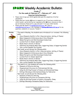 SPARK Weekly Academic Bulletin