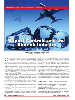 Export Controls and the Biotech Industry