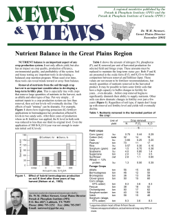 Nutrient Balance in the Great Plains Region