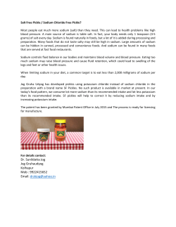 Salt Free Pickle / Sodium Chloride Free Pickle?