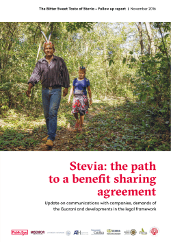 Stevia: the path to a benefit sharing agreement