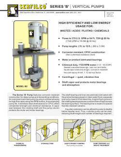 SERIES `B` VERTICAL PUMPS &bull; &bull; &bull; &bull; &bull; &bull; &bull;