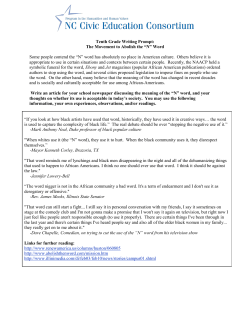 Tenth Grade Writing Prompt: The Movement to Abolish the “N” Word