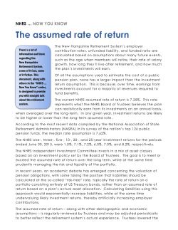 The assumed rate of return - New Hampshire Retirement System