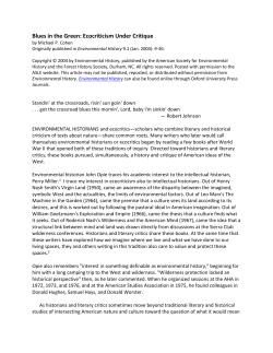 Blues in the Green: Ecocriticism Under Critique