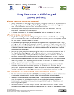 Handout 2: Using Phenomena in NGSS