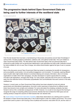 The progressive ideals behind Open Government Data are being