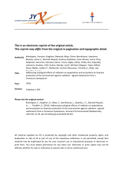 Addressing ecological effects of radiation on populations and