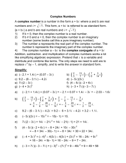 9)Complex Numbers