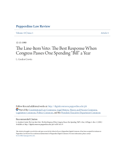 The Line-Item Veto: The Best Response When Congress Passes