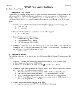 TCP/UDP Ports Used by CAREpoint