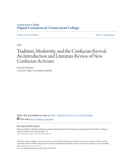 Tradition, Modernity, and the Confucian Revival