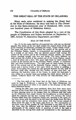 THE GREAT SEAL OF THE STATE OF OKLAHOMA Many seals