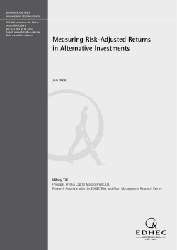 Measuring Risk-Adjusted Returns in Alternative Investments