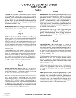 Application to obtain an order