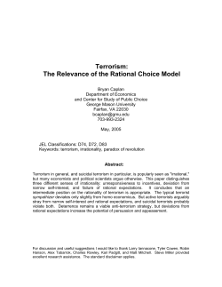 Terrorism: The Relevance of the Rational Choice Model